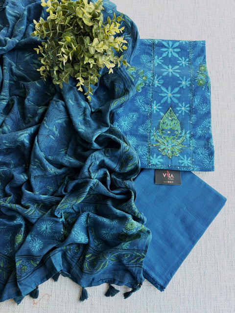 Dabu printed cotton salwar material