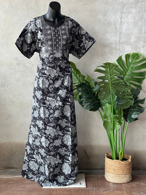 XXL size printed cotton nighty