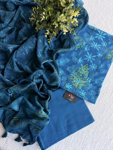 Dabu printed cotton salwar material