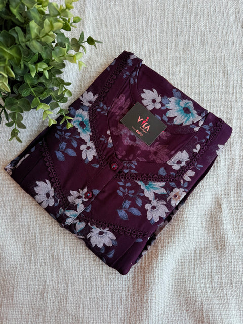 3XL Size Printed alpine nighty