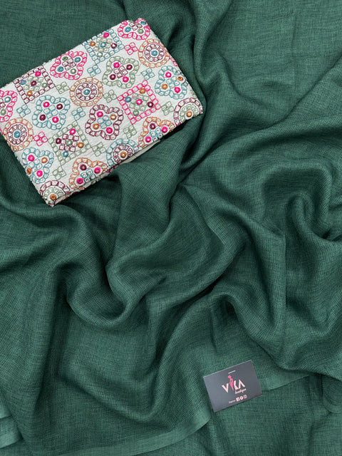 Hunter green saree with blouse