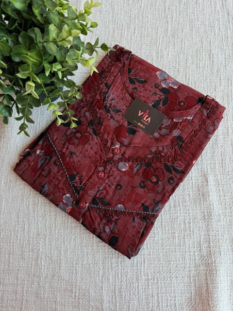 3XL Size printed poly cotton nighty