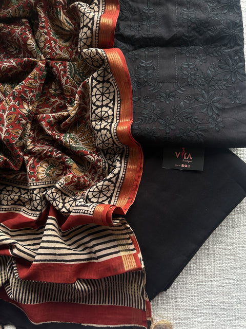 Black cotton salwar suit material