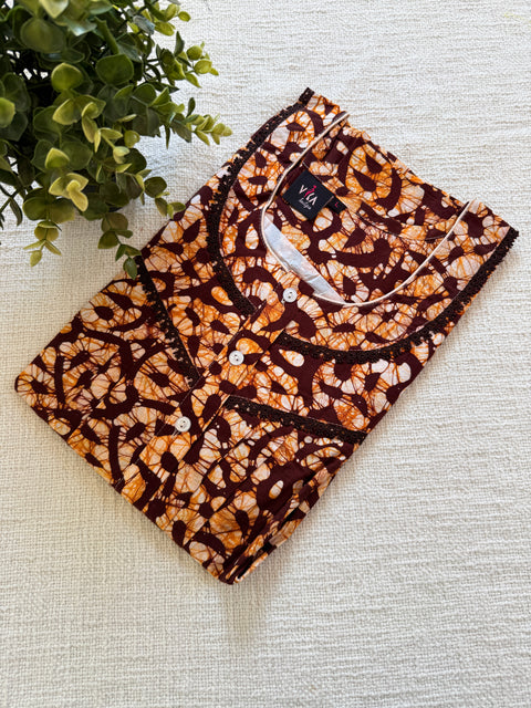 L size printed Batik cotton Nighty