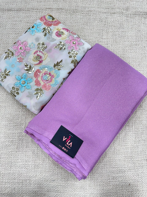 Shimmer lavender saree with blouse