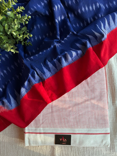 Handloom cotton set with ikat dupatta