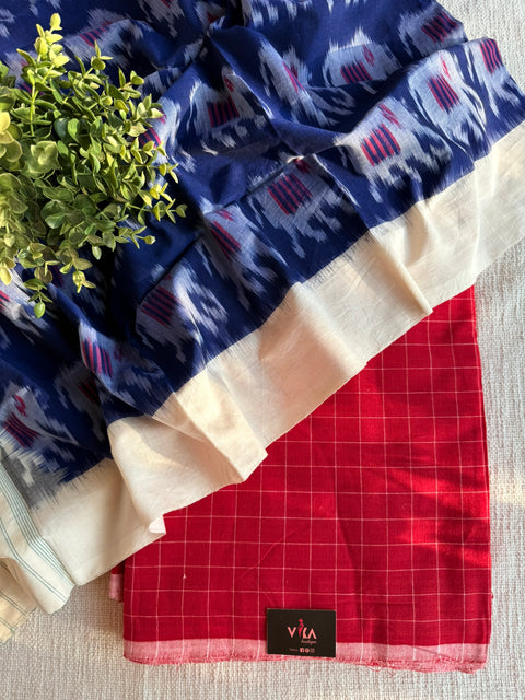 Handloom cotton set with ikat dupatta