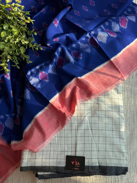 Handloom cotton set with ikat dupatta