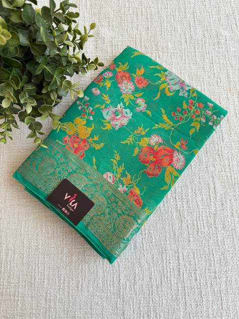 Floral Printed semi chiffon saree