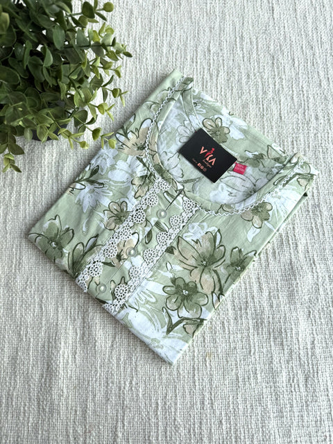 L size printed cotton nighty