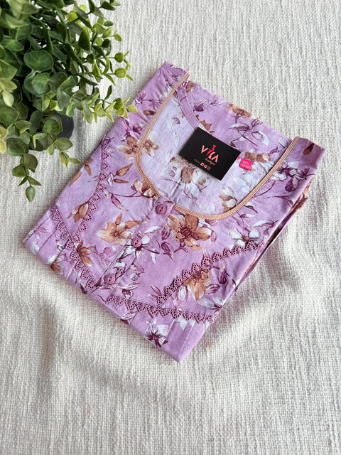 L size printed cotton nighty