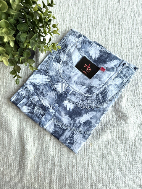 L size printed cotton nighty