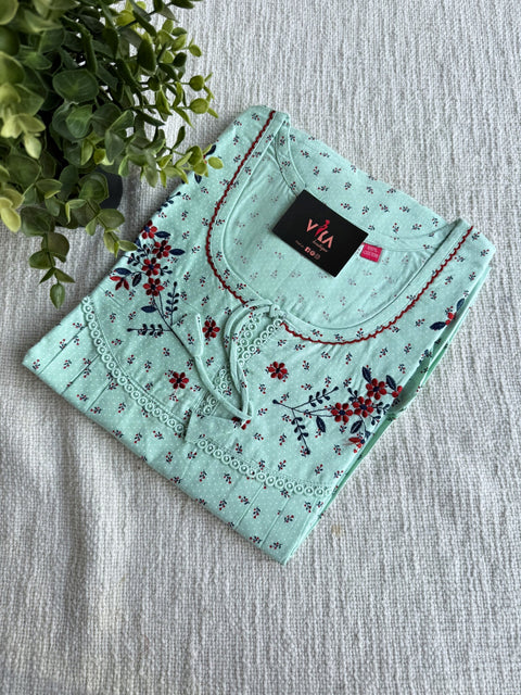 L size printed cotton nighty
