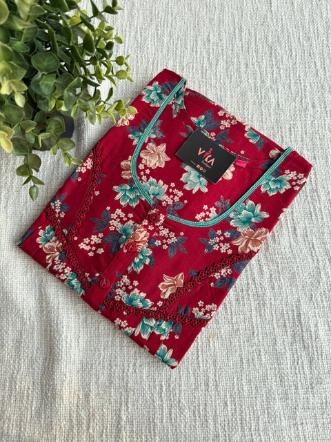 L size printed cotton nighty