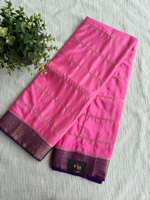 zari weaving faux crepe saree with contrast blouse