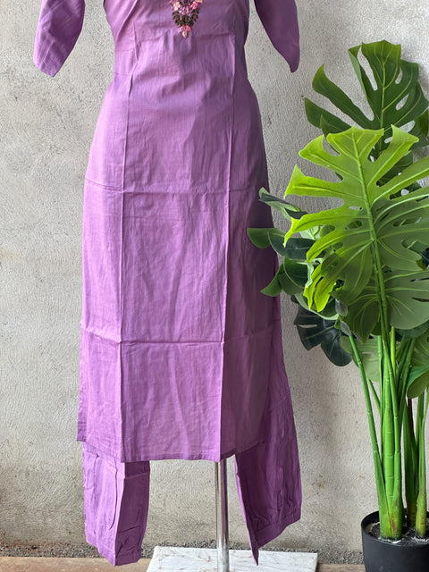 Hand emb mul cotton kurti pant