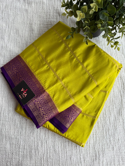 zari weaving faux crepe saree with contrast blouse