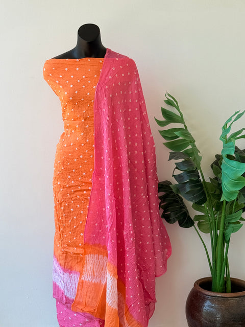 Bhandhej cotton salwar material