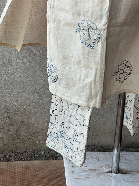 Hand embroidery soft cotton kurti pant