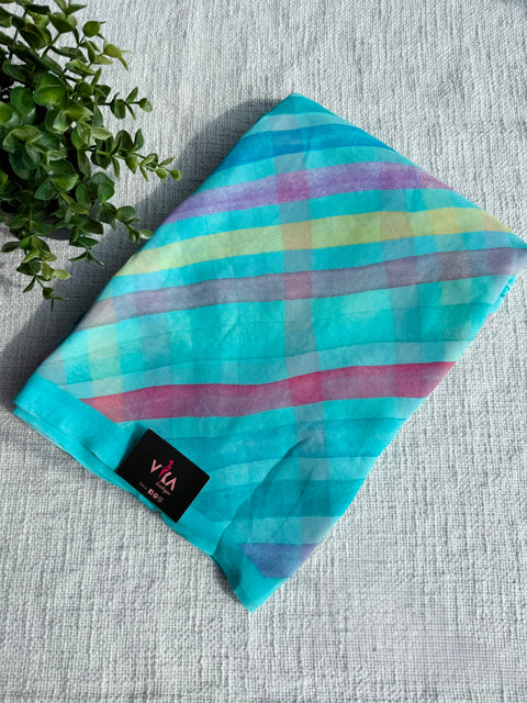 Floral printed georgette saree