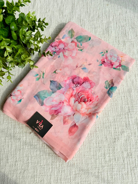 Floral printed georgette saree