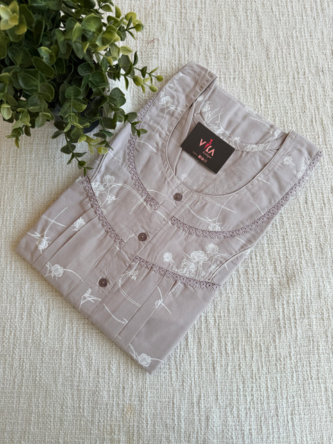 L and XL size printed cotton Nighty