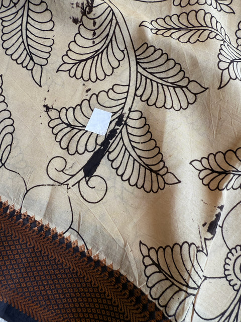 Damaged Kalamkari printed silk dupatta