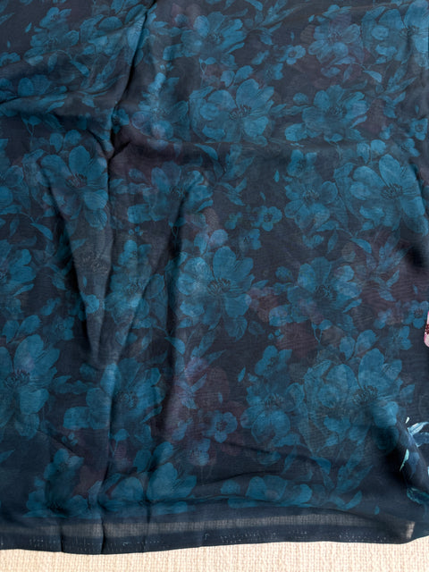 Floral printed georgette saree