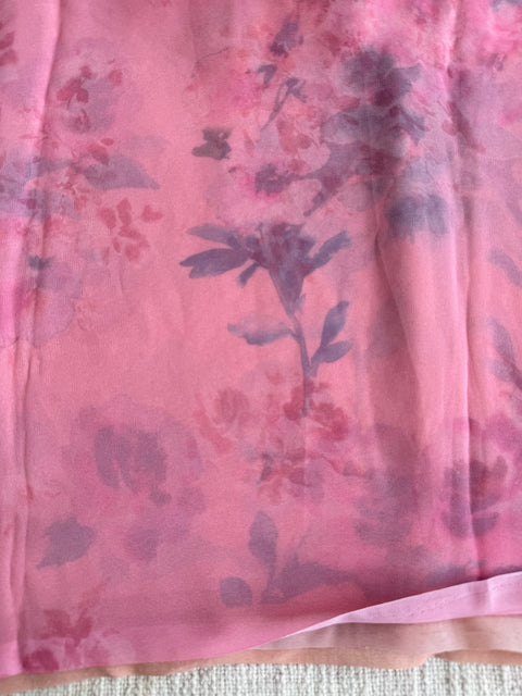 Floral printed georgette saree