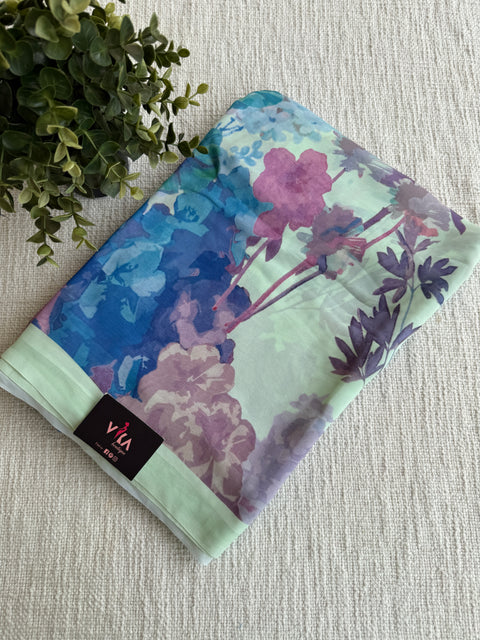 Floral printed georgette saree