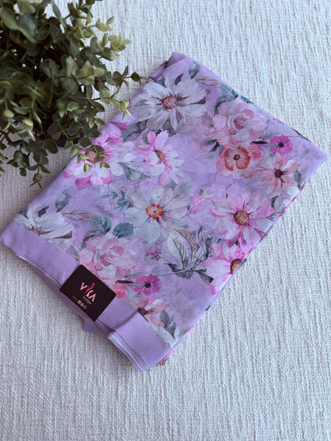 Floral printed georgette saree