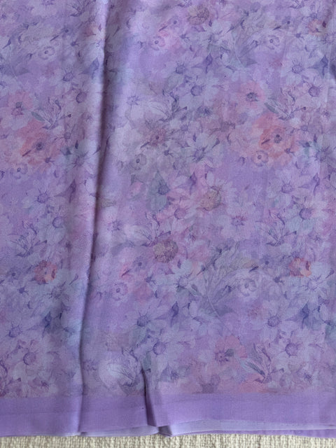 Floral printed georgette saree