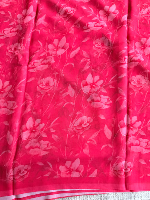 Floral printed georgette saree