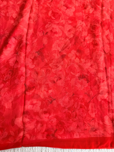 Floral printed georgette saree