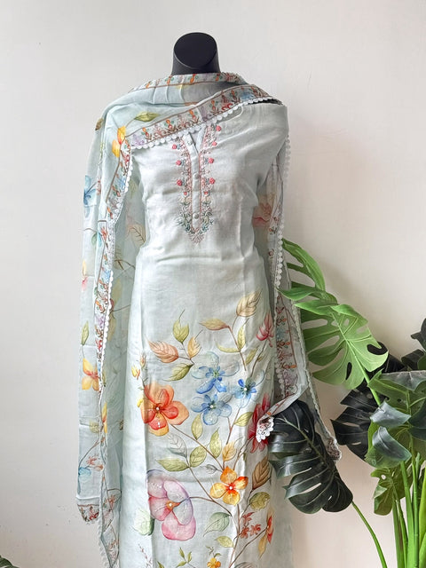 Digital printed Linen salwar suit material