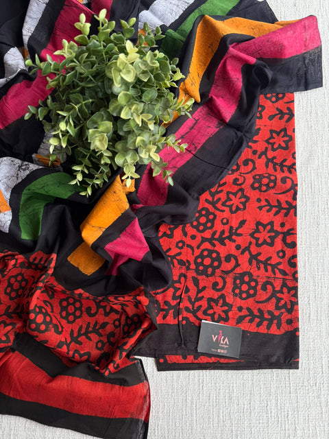 Printed cotton top and dupatta