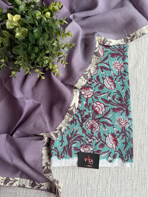 Printed cotton top and dupatta