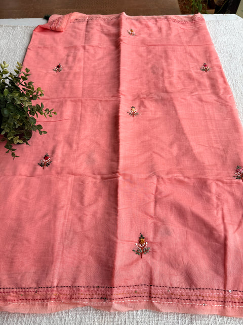 Emb Mul chanderi saree