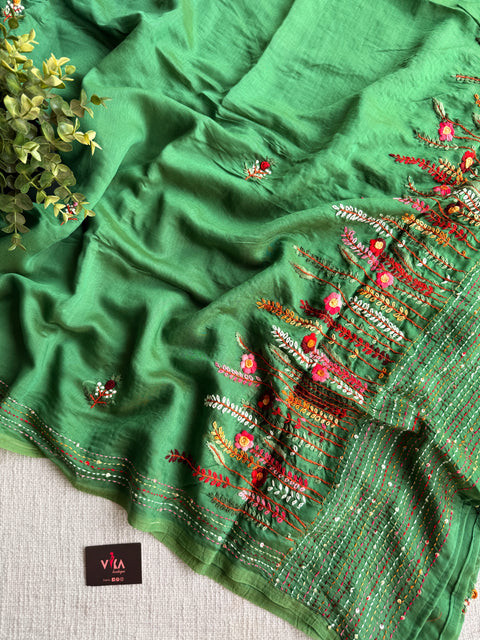 Emb Mul chanderi saree