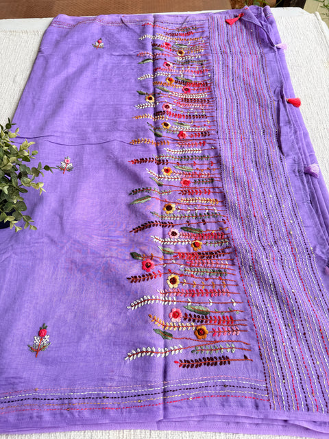 Emb Mul chanderi saree
