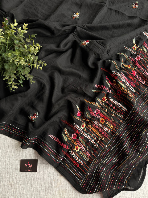 Emb Mul chanderi saree