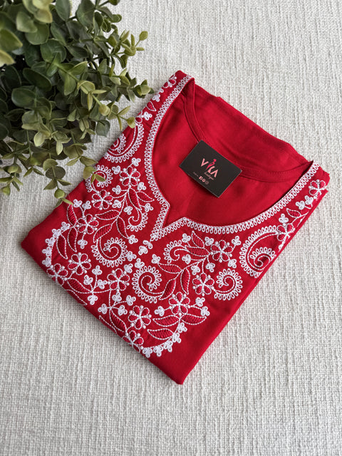 L size Embroidery Alpine nighty