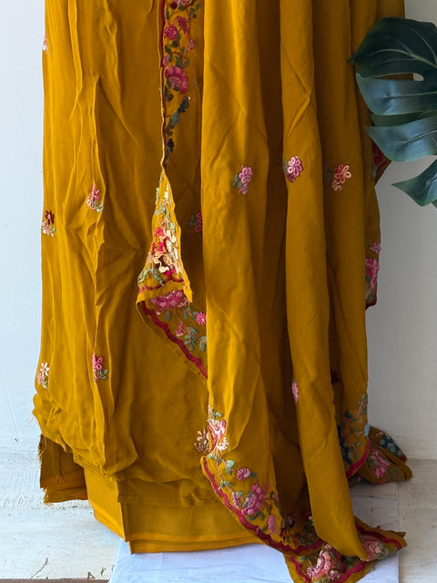 Hand Embroidered georgette salwar material