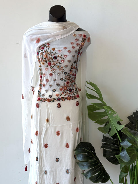 Hand Emb georgette salwar material