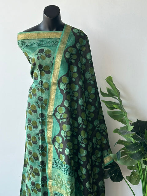 Maheswari border chanderi suit set