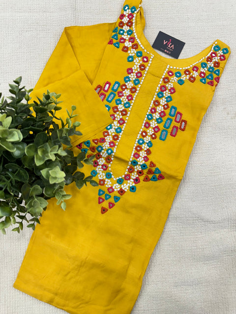 Hand embroidery Rayon kurti