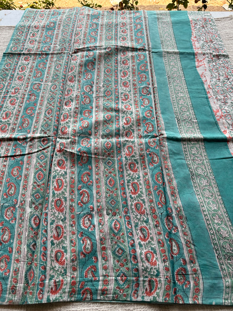 Printed mul cotton saree