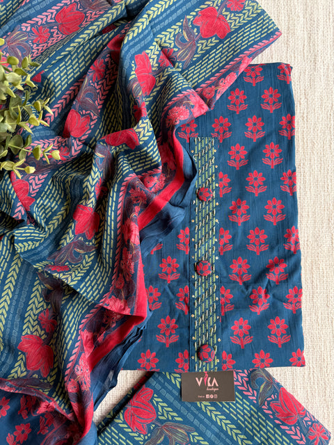 Printed cotton suit material