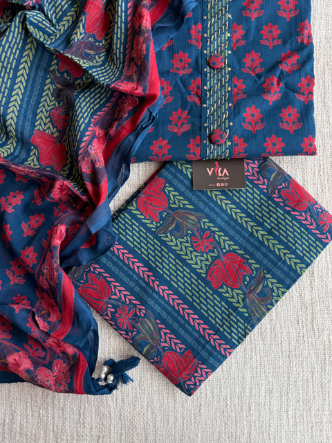 Printed cotton suit material