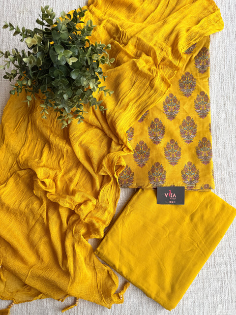 Printed cotton linen suit material